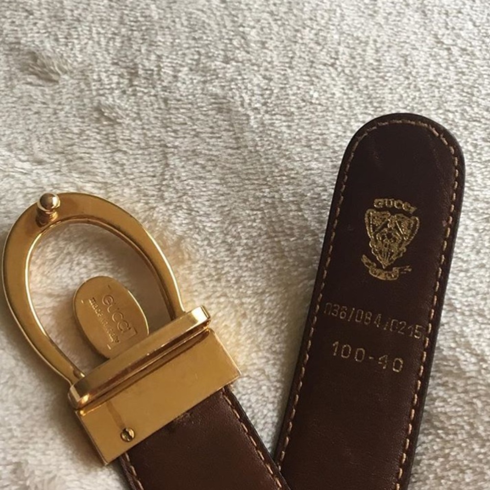 Gucci reversible vintage black brown leather belt